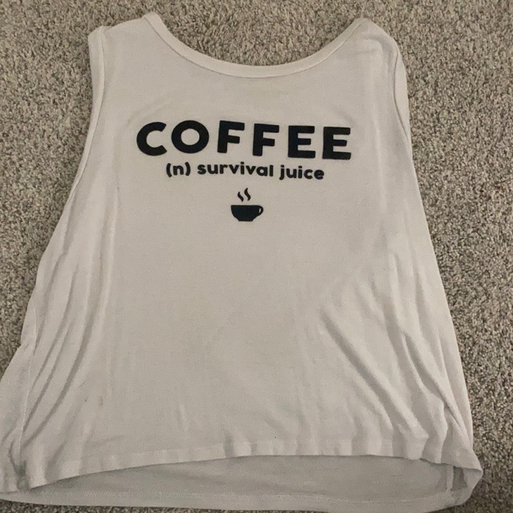 Lightweight workout tank with cute saying(kinda cropped)